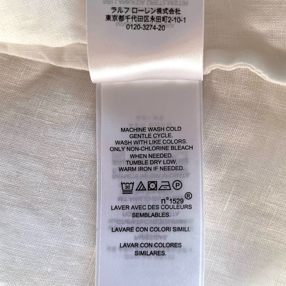 LAUREN Ralph Lauren White 100% Linen Quiet Luxury Old Money Resort Wear Size S - Picture 15 of 16